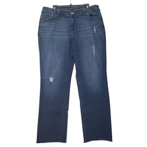 Lane Bryant Straight Leg Jeans Raw Hem Size 18